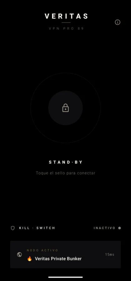 VPN PRO 89 main screen at rest